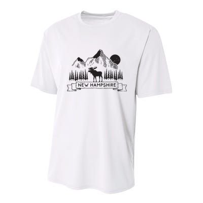 New Hampshire Mountain Moose Cool New Hampshire Gift Youth Performance Sprint T-Shirt