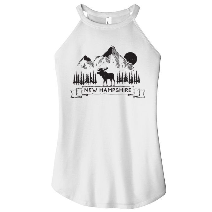New Hampshire Mountain Moose Cool New Hampshire Gift Women's Perfect Tri Rocker Tank