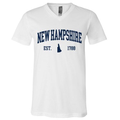New Hampshire Map 1788 Vintage Souvenirs New Hampshire V-Neck T-Shirt