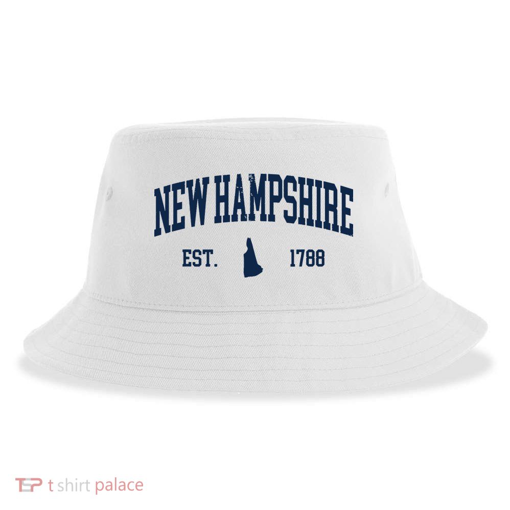 New Hampshire Map 1788 Vintage Souvenirs New Hampshire Sustainable Bucket Hat