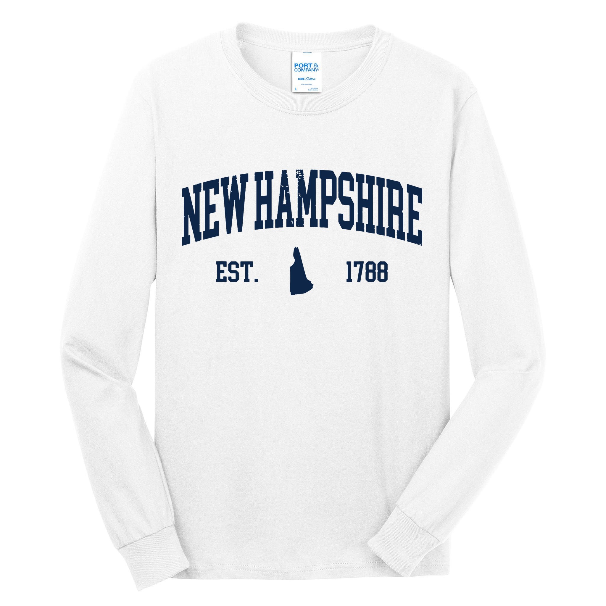 New Hampshire Map 1788 Vintage Souvenirs New Hampshire Tall Long Sleeve T-Shirt