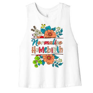 Normalize Homebirth Midwife Birth Worker Homebirth Mama Women's Racerback Cropped Tank