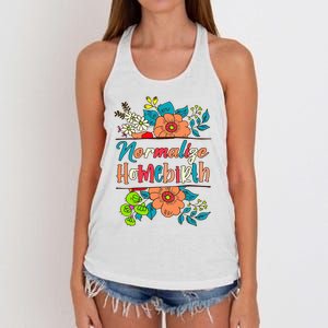 Normalize Homebirth Midwife Birth Worker Homebirth Mama Women's Knotted Racerback Tank