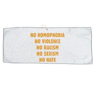 No Homophobia No Violence No Racism No Sexism No Hate Large Microfiber Waffle Golf Towel