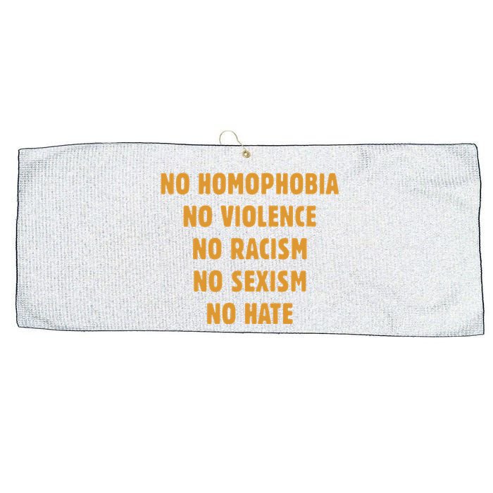 No Homophobia No Violence No Racism No Sexism No Hate Large Microfiber Waffle Golf Towel