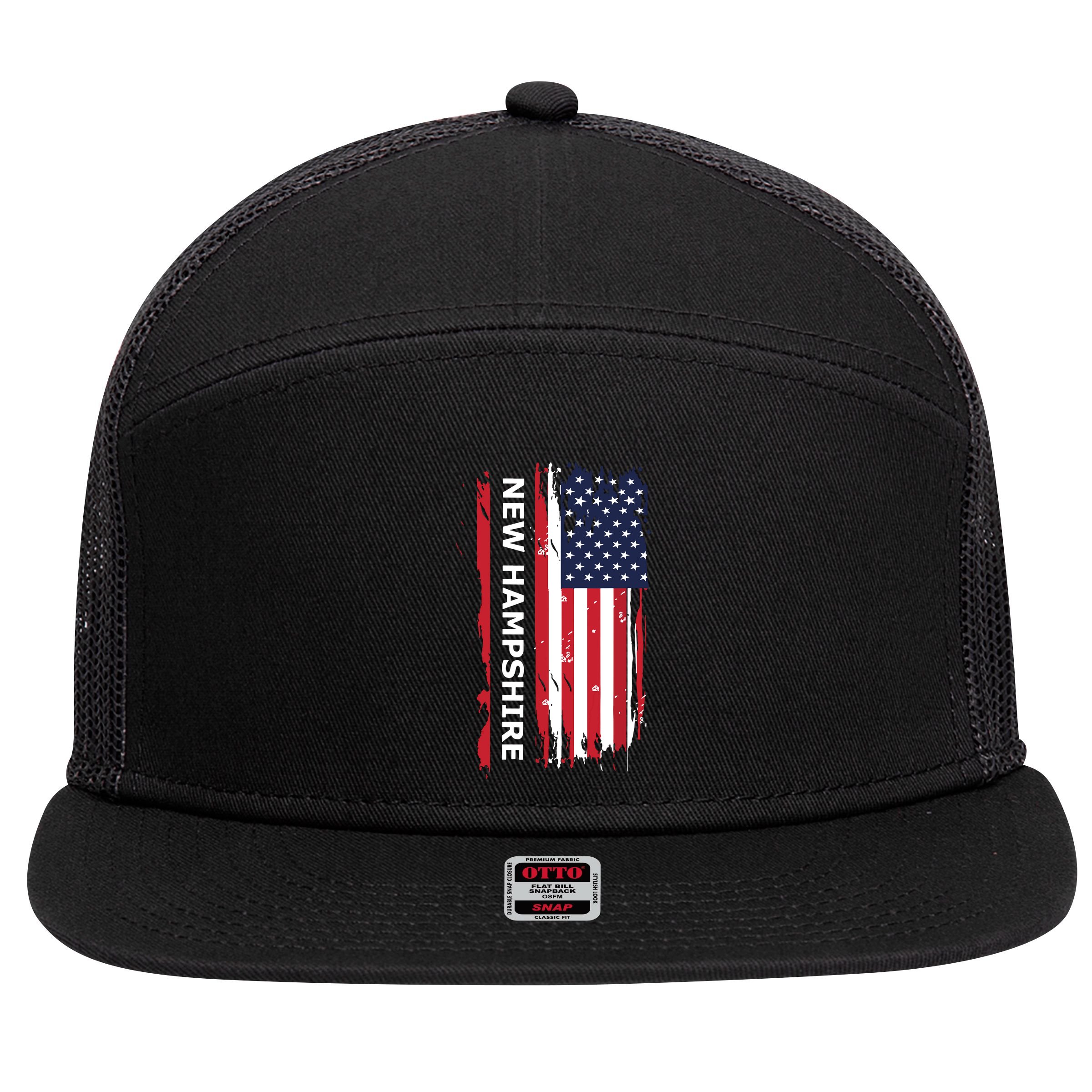 New Hampshire 7 Panel Mesh Trucker Snapback Hat
