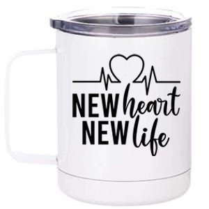 New Heart New Life Open Heart Surgery Survivor Funny Gift 12 oz Stainless Steel Tumbler Cup