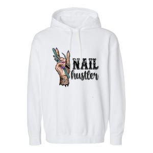 Nail Hustler Nail Technician Garment-Dyed Fleece Hoodie