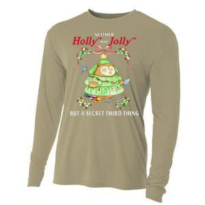 Neither Holly Nor Jolly But A Secret Third Thing Funny Bird Cooling Performance Long Sleeve Crew