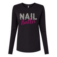 Nail Hustler Nail Tech Techniques Nail Boss Nail Polish Art Womens Cotton Relaxed Long Sleeve T-Shirt