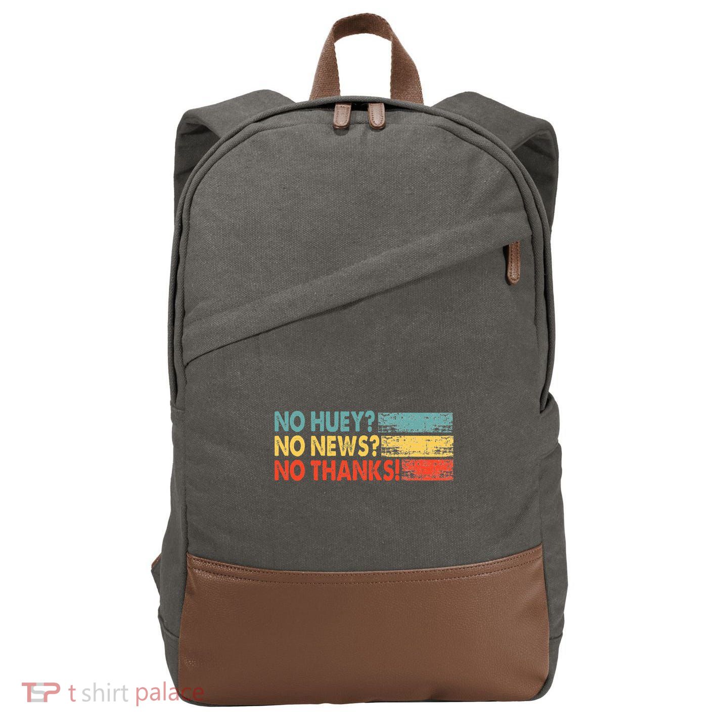 No Huey No News No Thanks Cotton Canvas Backpack
