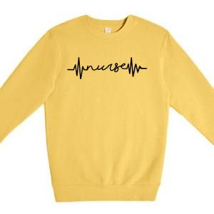 Nurse Heartbeat Nursery Gift Premium Crewneck Sweatshirt