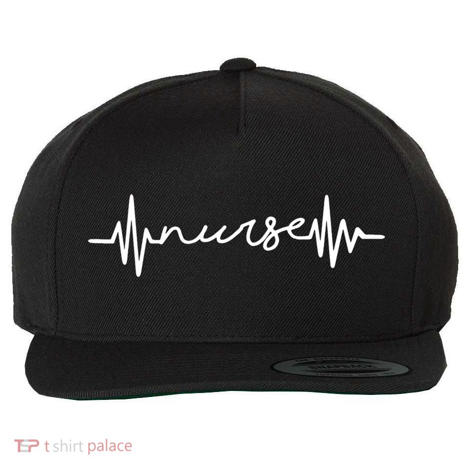 Nurse Heartbeat Nursery Gift Wool Snapback Cap