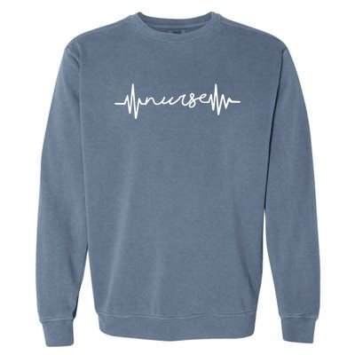 Nurse Heartbeat Nursery Gift Garment-Dyed Sweatshirt