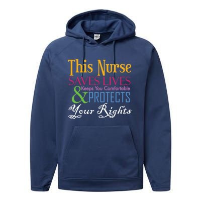 Nurse Hero Novelty Gift Performance Fleece Hoodie