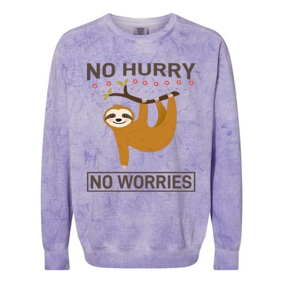 No Hurry No Worries Colorblast Crewneck Sweatshirt