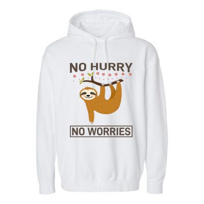 No Hurry No Worries Garment-Dyed Fleece Hoodie