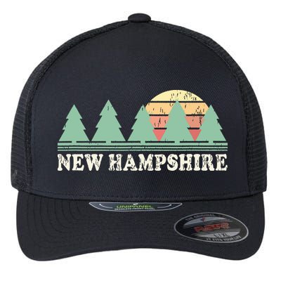 New Hampshire Nh Vintage Retro 70s Graphic Flexfit Unipanel Trucker Cap