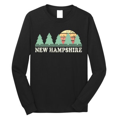New Hampshire Nh Vintage Retro 70s Graphic Long Sleeve Shirt