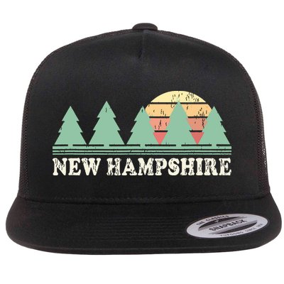 New Hampshire Nh Vintage Retro 70s Graphic Flatbill Hat