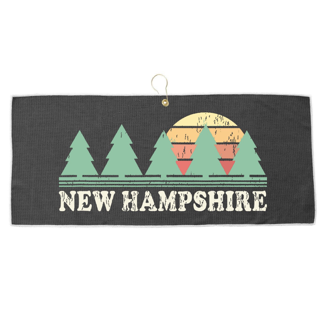 New Hampshire Nh Vintage Retro 70s Graphic Large Microfiber Waffle Golf Towel