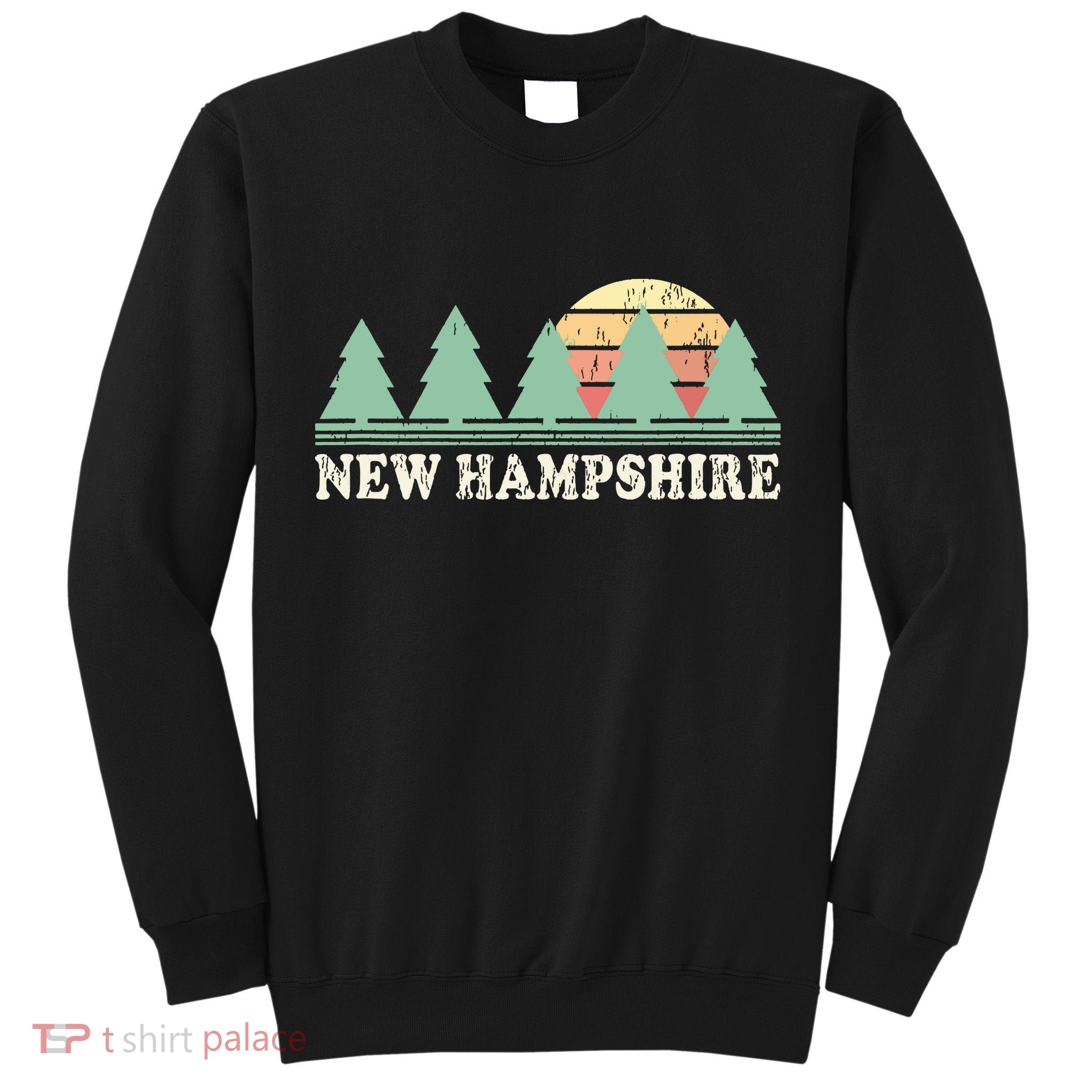 New Hampshire Nh Vintage Retro 70s Graphic Tall Sweatshirt