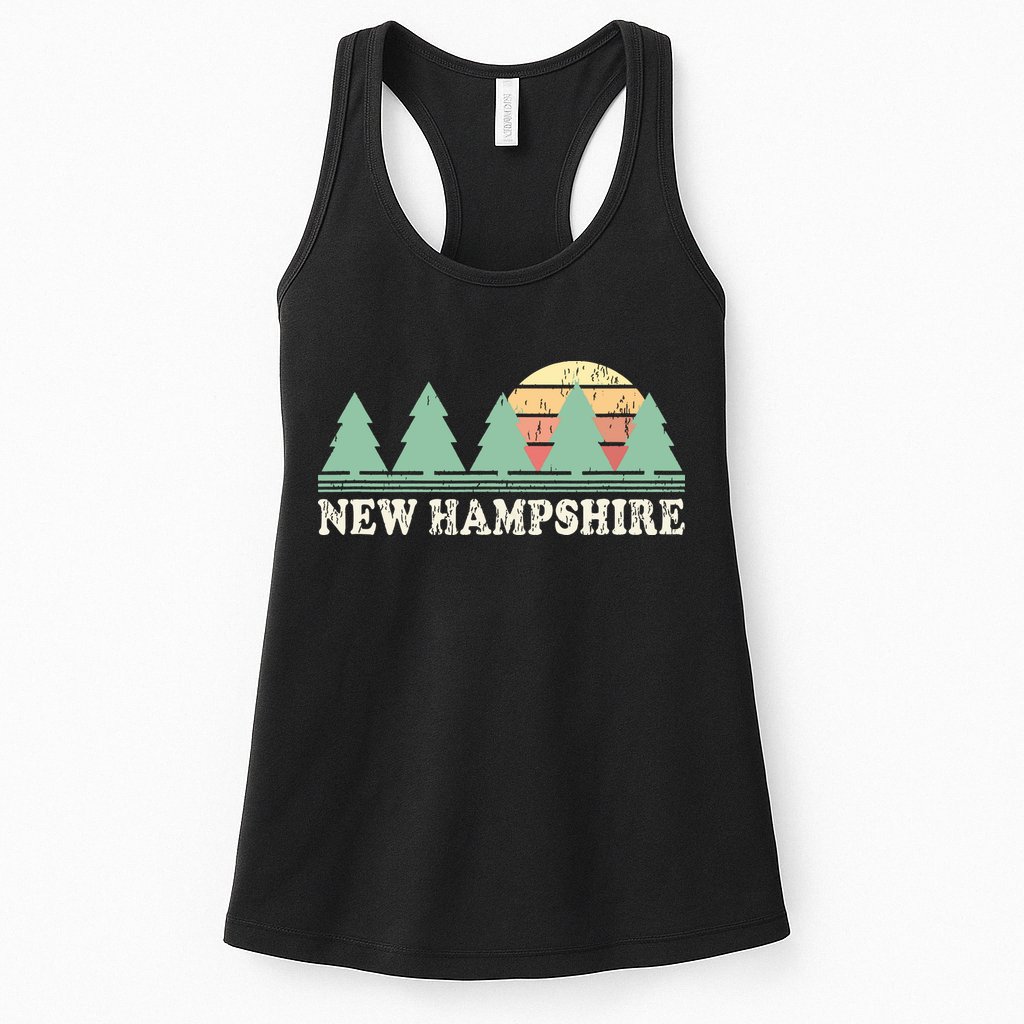New Hampshire Nh Vintage Retro 70s Graphic Womens Tank Top