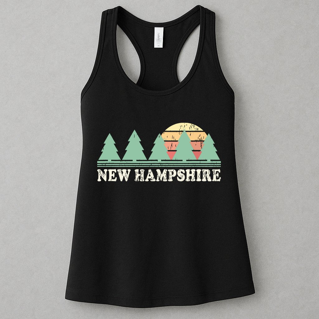 New Hampshire Nh Vintage Retro 70s Graphic Womens Tank Top