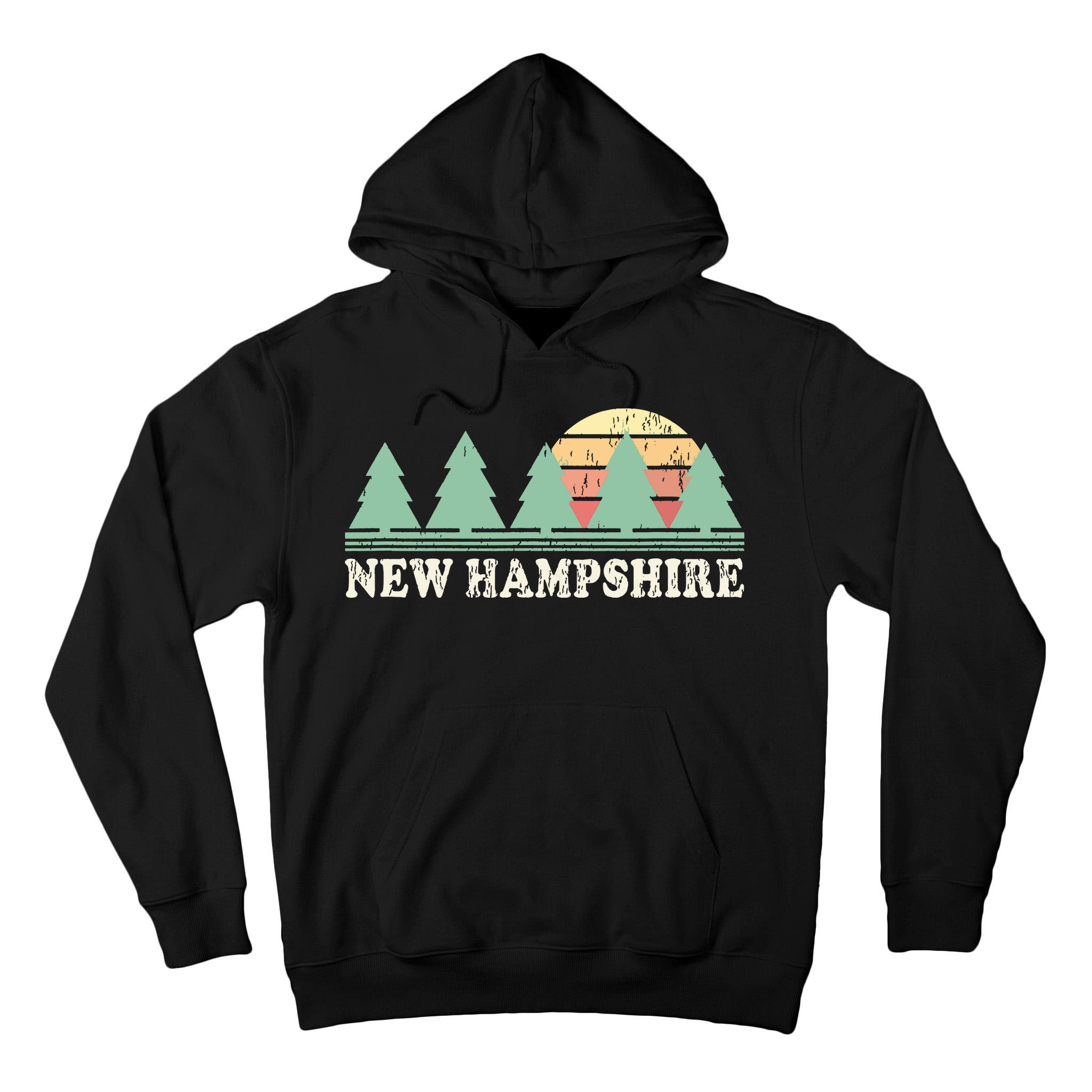 New Hampshire Nh Vintage Retro 70s Graphic Tall Hoodie