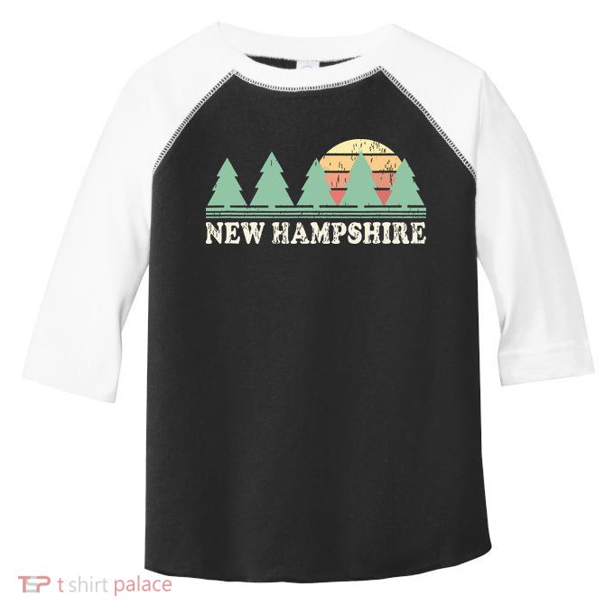New Hampshire Nh Vintage Retro 70s Graphic Toddler Fine Jersey T-Shirt