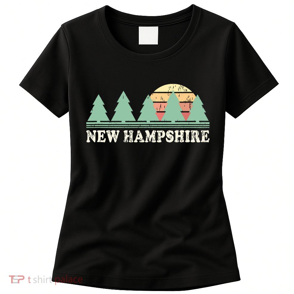 New Hampshire Nh Vintage Retro 70s Graphic Womens T-Shirt