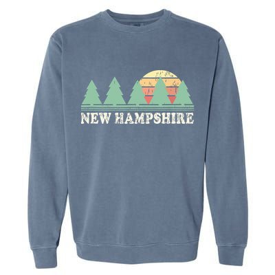 New Hampshire Nh Vintage Retro 70s Graphic Garment-Dyed Sweatshirt