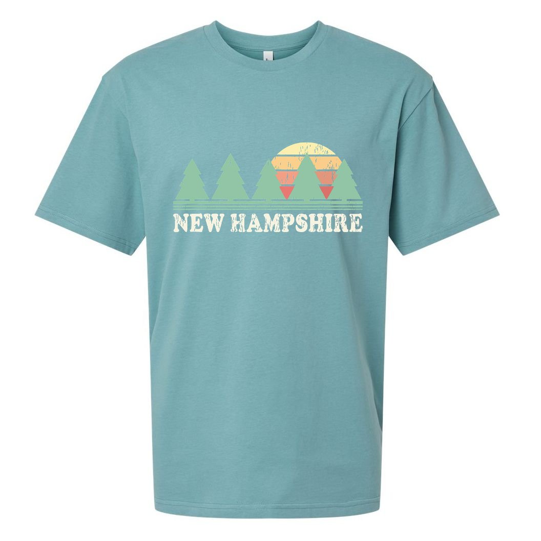 New Hampshire Nh Vintage Retro 70s Graphic Sueded Cloud Jersey T-Shirt