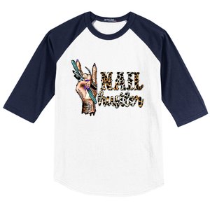 Nail Hustler Nail Tech Manicurist Nail Polish Art Nail Boss Baseball Sleeve Shirt