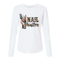 Nail Hustler Nail Tech Manicurist Nail Polish Art Nail Boss Womens Cotton Relaxed Long Sleeve T-Shirt