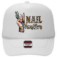 Nail Hustler Nail Tech Manicurist Nail Polish Art Nail Boss High Crown Mesh Back Trucker Hat