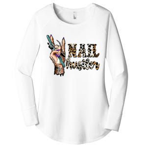 Nail Hustler Nail Tech Manicurist Nail Polish Art Nail Boss Women's Perfect Tri Tunic Long Sleeve Shirt