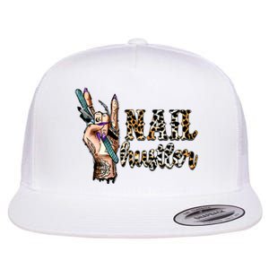 Nail Hustler Nail Tech Manicurist Nail Polish Art Nail Boss Flat Bill Trucker Hat