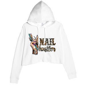 Nail Hustler Nail Tech Manicurist Nail Polish Art Nail Boss Crop Fleece Hoodie