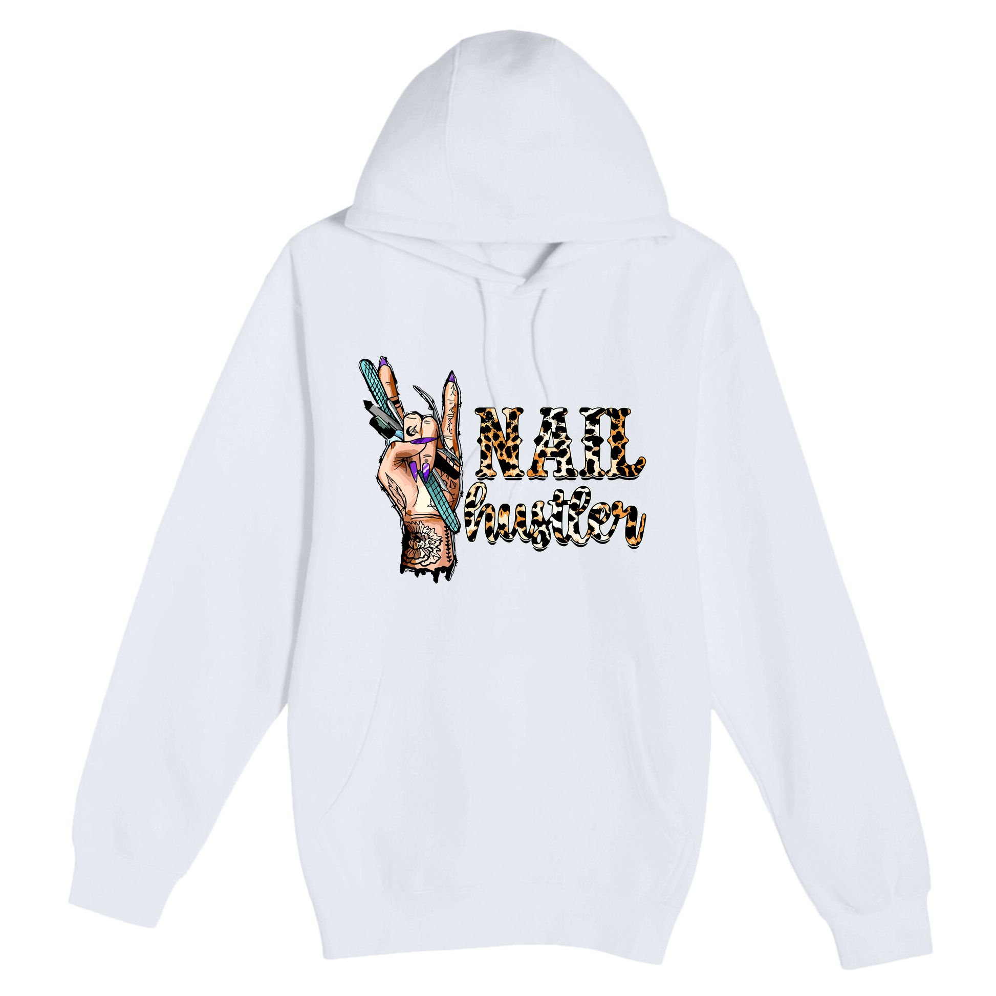 Nail Hustler Nail Tech Manicurist Nail Polish Art Nail Boss Premium Pullover Hoodie