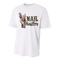 Nail Hustler Nail Tech Manicurist Nail Polish Art Nail Boss Performance Sprint T-Shirt