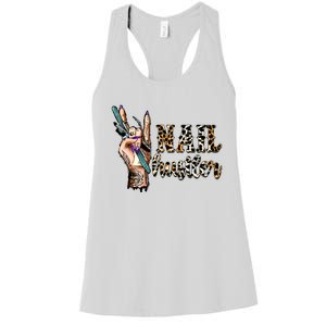 Nail Hustler Nail Tech Manicurist Nail Polish Art Nail Boss Women's Racerback Tank