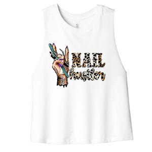 Nail Hustler Nail Tech Manicurist Nail Polish Art Nail Boss Women's Racerback Cropped Tank