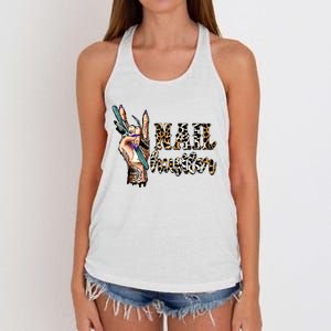 Nail Hustler Nail Tech Manicurist Nail Polish Art Nail Boss Women's Knotted Racerback Tank