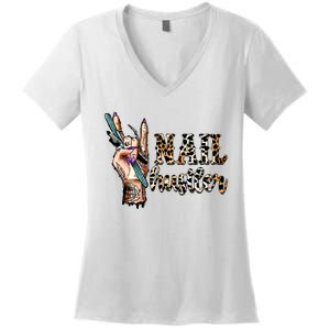 Nail Hustler Nail Tech Manicurist Nail Polish Art Nail Boss Women's V-Neck T-Shirt