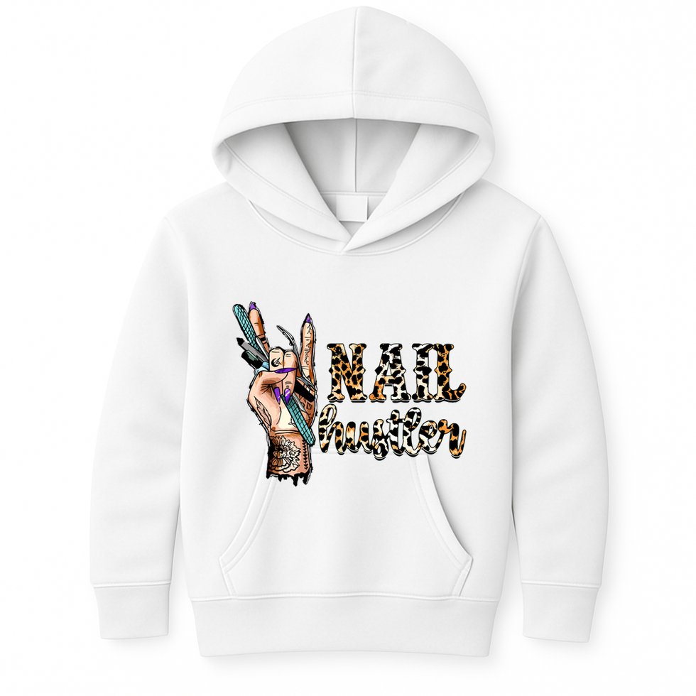 Nail Hustler Nail Tech Manicurist Nail Polish Art Nail Boss Kids Hoodie