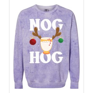 Nog Hog National Eggnog Day Egg Nog Christmas Holiday Great Gift Colorblast Crewneck Sweatshirt