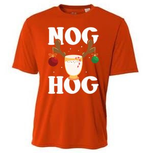 Nog Hog National Eggnog Day Egg Nog Christmas Holiday Great Gift Cooling Performance Crew T-Shirt