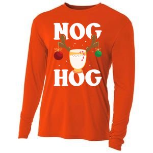 Nog Hog National Eggnog Day Egg Nog Christmas Holiday Great Gift Cooling Performance Long Sleeve Crew