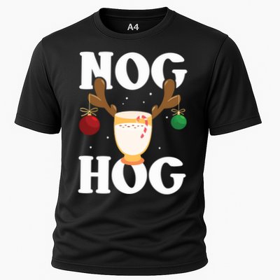 Nog Hog National Eggnog Day Egg Nog Christmas Holiday Great Gift Cooling Performance Crew T-Shirt